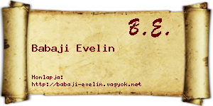Babaji Evelin névjegykártya